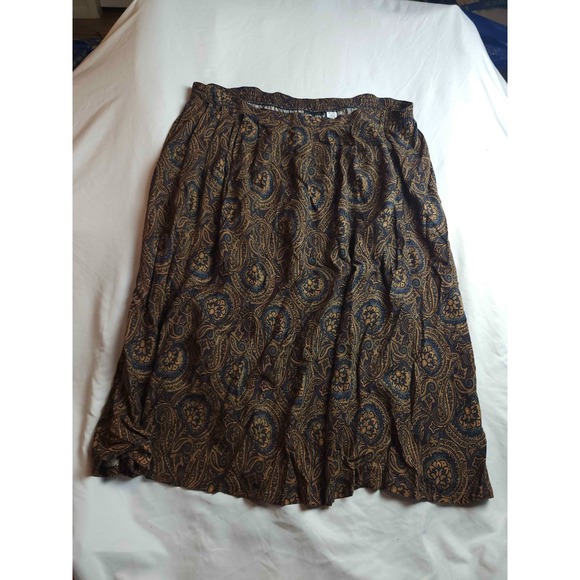 Sag Harbor Dresses & Skirts - Vtg 90s Sag Harbor Skirt 20W Paisley Whimsigoth Grannycore Earthy Festivalwear